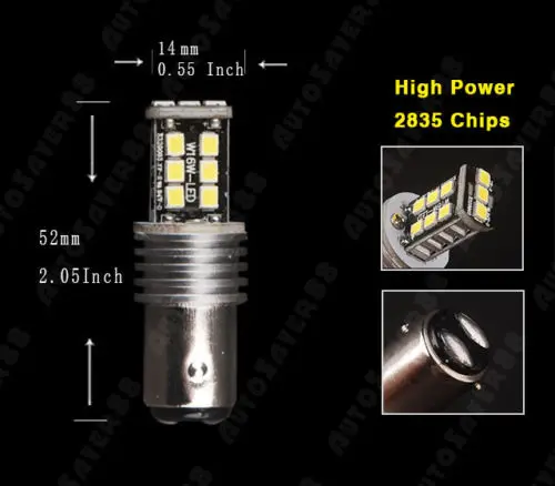 2X Супер Белый 1157 2835 15W 15W SMD BAY15D P21/5 Вт высокой мощности Мощность задние тормоза светодиодный светильник 12V ошибок лампа