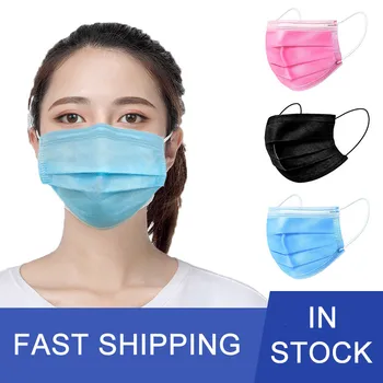 

Blue Black Disposable Medical Mask 3 Layer Ply Filter Surgical Mask Anti-Dust Mouth Face Safety Medical Mask 50 100 200pcs