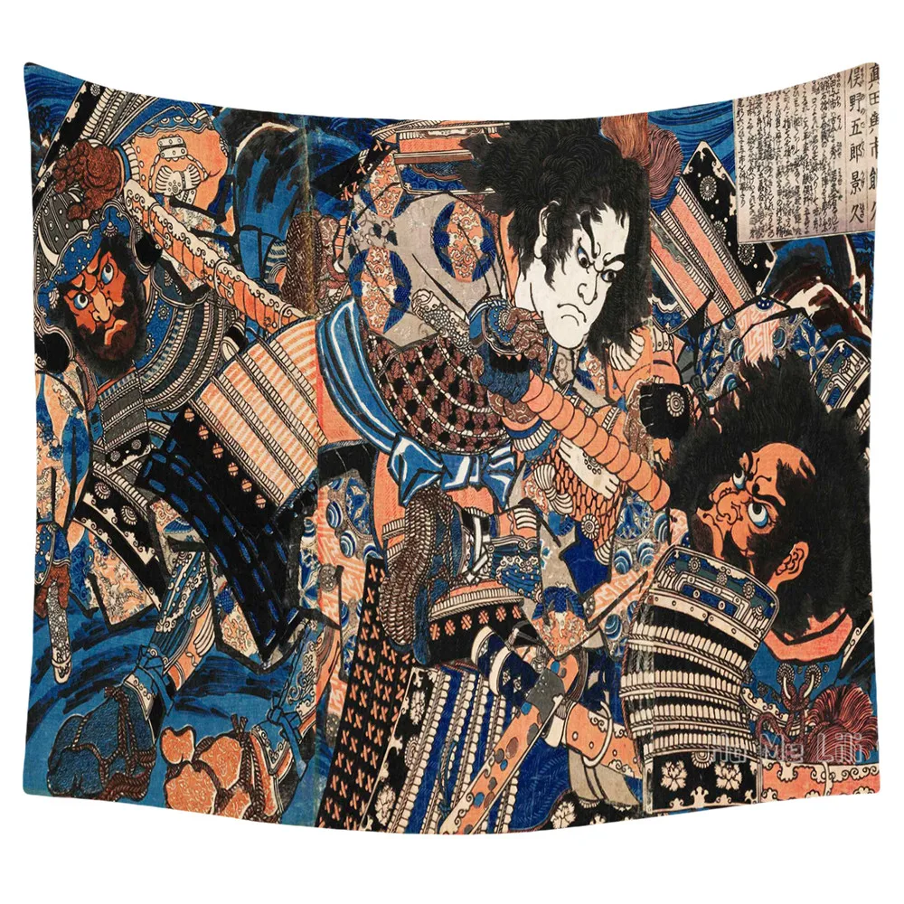 Japanese 295 Samurai Vintage Art Creative Mystic Tapestry Designer Room Accessories