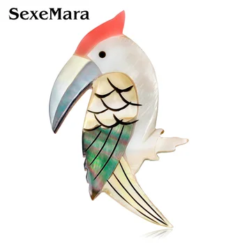 

SexeMara Acrylic Brooch Birds Cartoon Girl Metal Pins Badges Brooches For Backpacks Clothing Accessories Fashion Jewelry Gift
