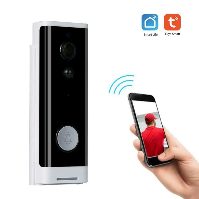 

1080P WiFi HD Wireless PIR Monitor 2-Way Intercom Camera Video Doorbell Work with Tuya Smart Life Door Bell