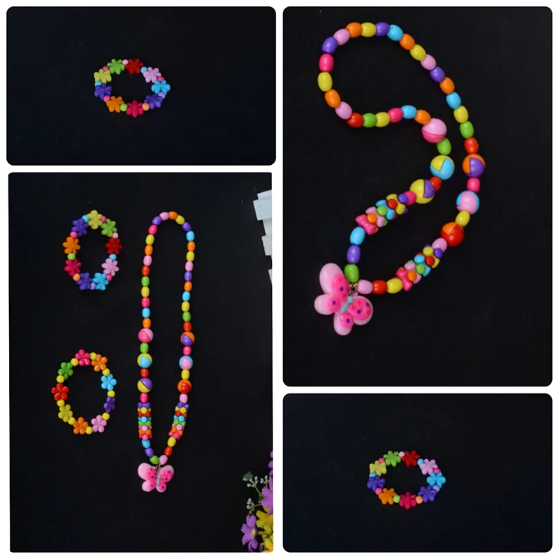 DIY Handmade String Beads Bracelet Kit Children Beaded Toy for Kids Bracelet Girls Toys Plastic Make Necklace Bracelet Jewellery