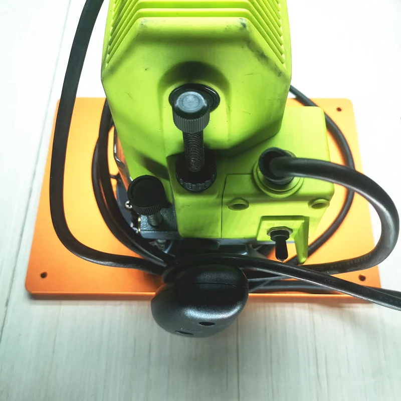 Ceny Elektryczna maszyna do przycinania drewna frezarka do stołu z klapką aluminiowa płytka stołowa z 4 tulejami na stół warsztatowy