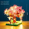 Mini Sakura Tree Building Blocks Set Diy Cherry Blossom Bricks with Light Treehouse Model Ornament Romantic Gift for Girlfriend 2