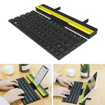 

Universal Roll Up Bluetooth Keyboard Smart Phone Tablet Wireless Mini Keypad Muti-Function Portable Keyboard with Phone Stand