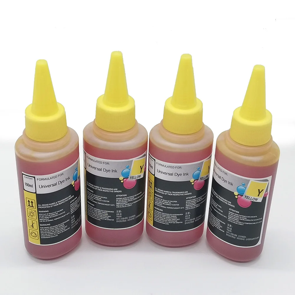 Universal 100ml x4 Refill DYE Ink kit for Epson Canon HP Brother DELL Inkjet Printer CISS Cartridge Printer Ink
