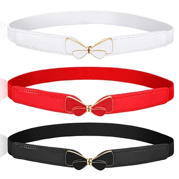 

Bow Cummerbunds cute re enamel bow buckle belts thin elastic cummerbund girl dress bar party decorate women gifts