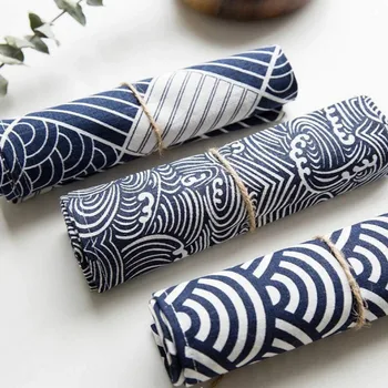 

Traditional Japanese Style Placemats Sushi Napkin Style Lu You Food Photographed Cotton Linen Fabric Cloth Background Cloth Pads