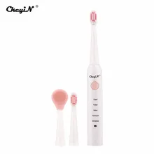 

CkeyiN Ultrasonic Electric Toothbrush 4 In 1 Sonic Tooth Brush Washable Dental Cleaning Facial Cleaner Brushes Face Oral Care