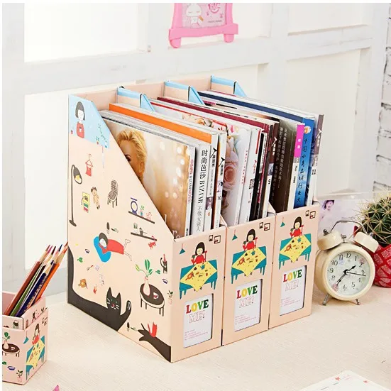 

4213 GIRL'S Small ji liang DIY File Storage Box Desktop File Magazine Paper Storage Box
