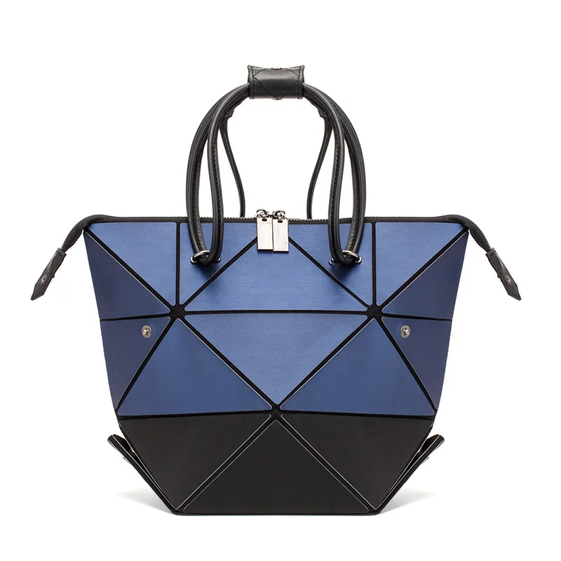 LOVEVOOK женские сумки роскошные сумки через плечо дизайнерские складные сумки с верхней ручкой женские сумки с геометрическим рисунком различных форм - Цвет: Синий