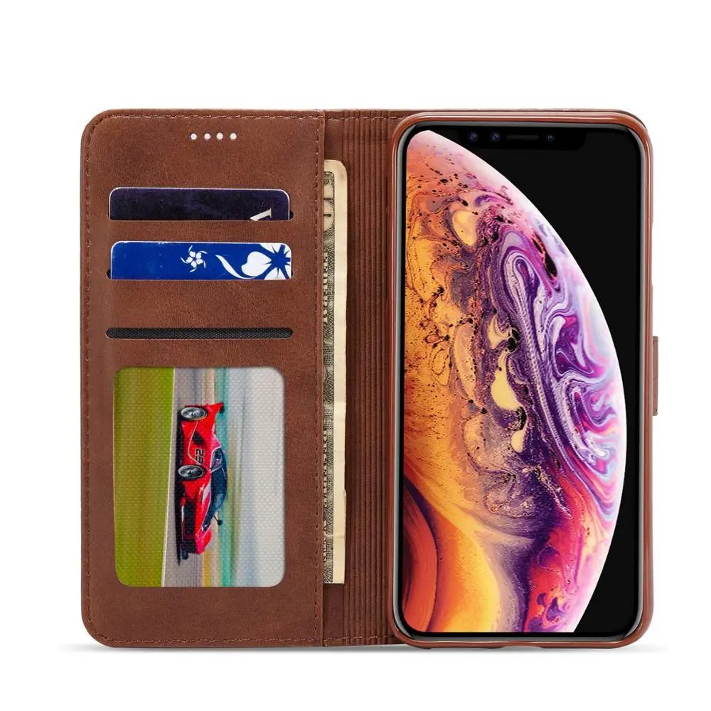 Кожаный чехол для iPhone 11 Pro Max 11 Pro 11 простой Гладкий флип-чехол-бумажник для iPhone XS Max XR XS X 7 8 6 6S Plus
