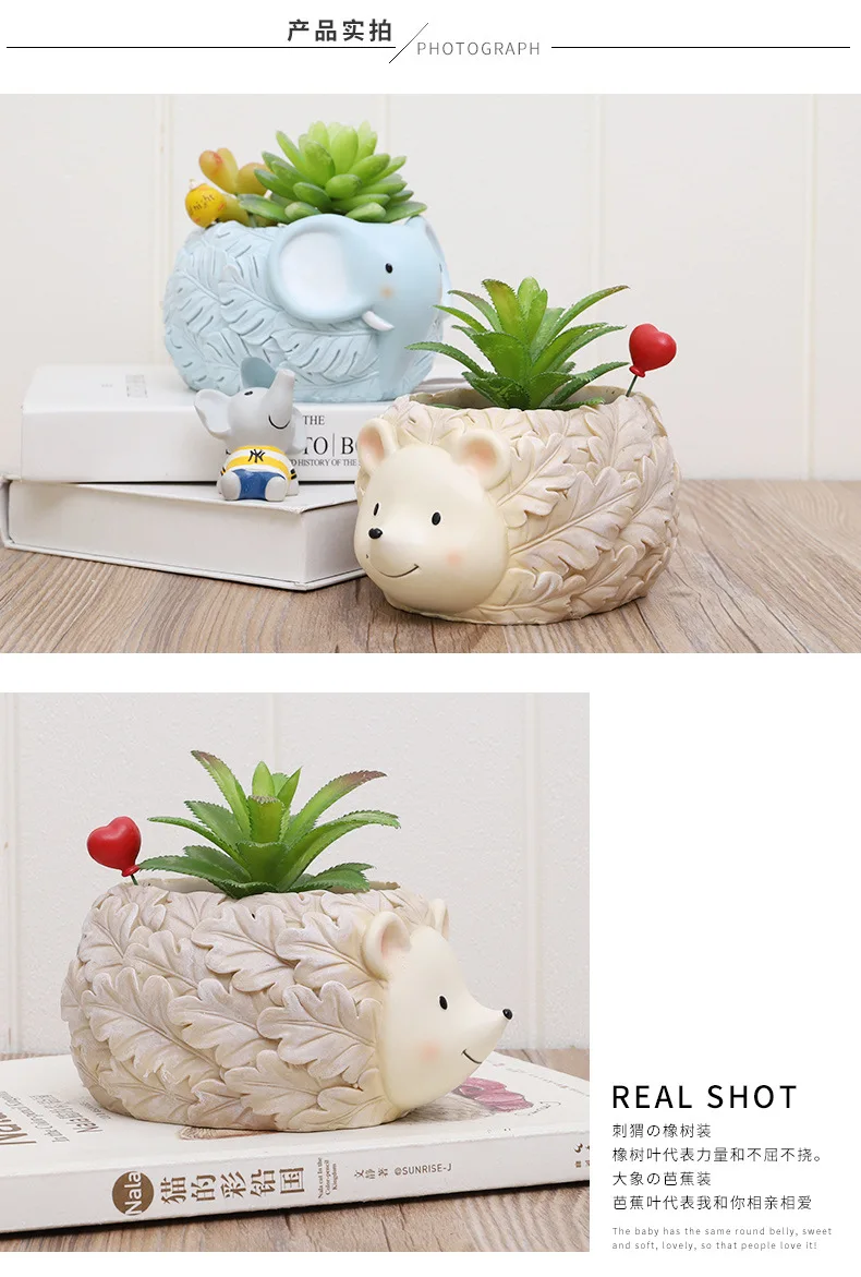 YXYT 2020 new design Animal Flower Pots elephant corgi fox bunny sheep Succulent Planter Ornament Office Desktop Decoration Gifts (15)