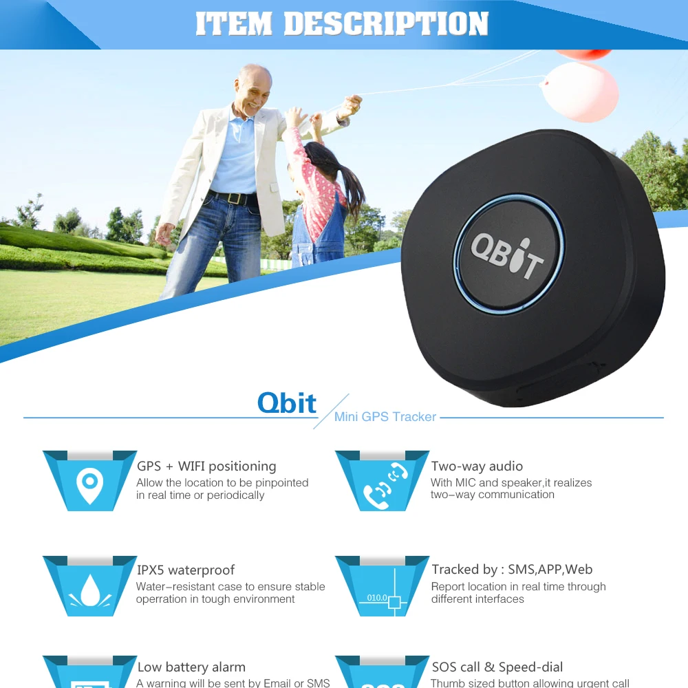 Concox мини Qbit/Q1 gps трекер для детей Противоугонная gps отслеживание портативный персональный и gps SMS локатор для детей пожилых домашних животных