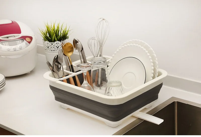 Кухонная Складная стойка для посуды, домашние кухонные органайзеры, кухонные коробки для хранения, полка, тарелка для посуды, сушилка, миска, чашка, ложка