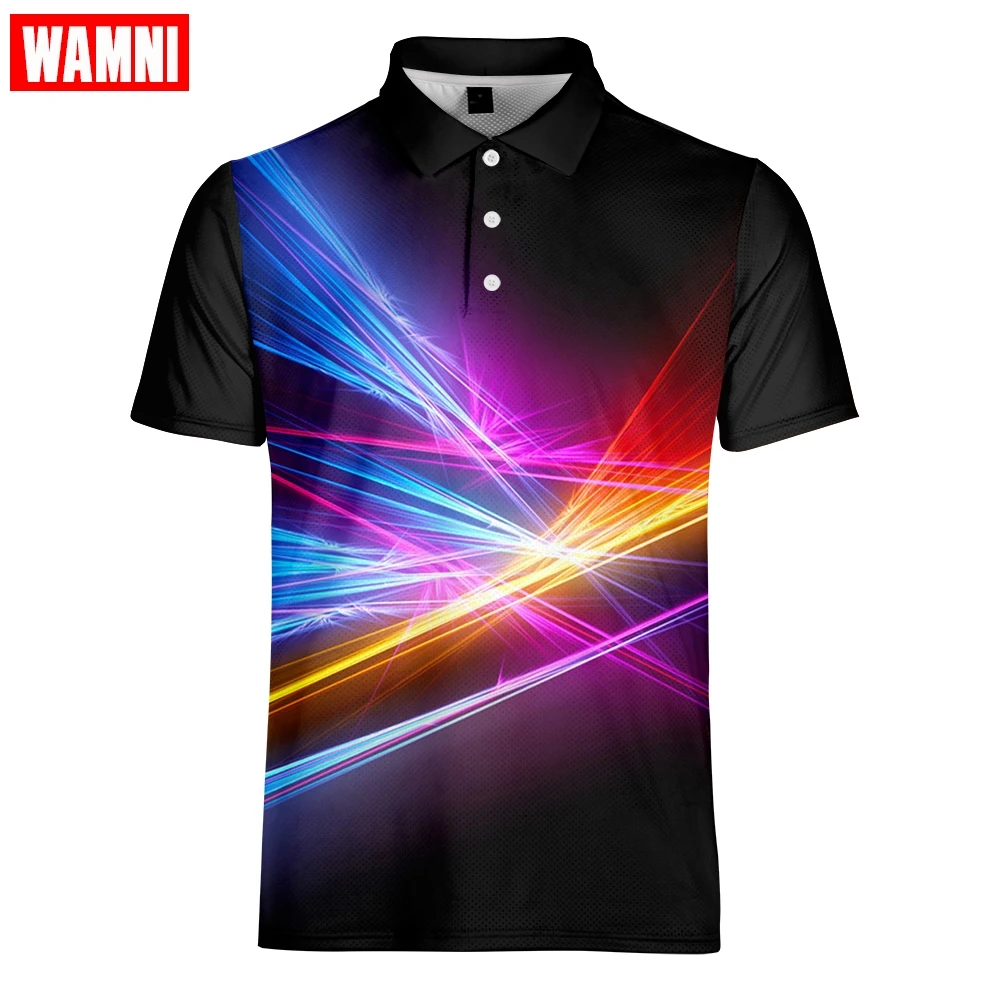 

WAMNI Brand Fashion Quick Drying Polo Shirt Casual Sport Simple Bodybuilding 3D Male Short Sleeve Turn-down Collar Polo-shirt