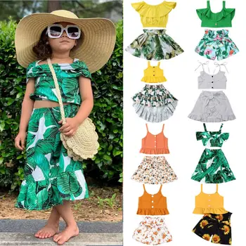 

Floral Baby Kids Girls Toddler Tank Tops Vest+Short Pants Outfits Clothes Set