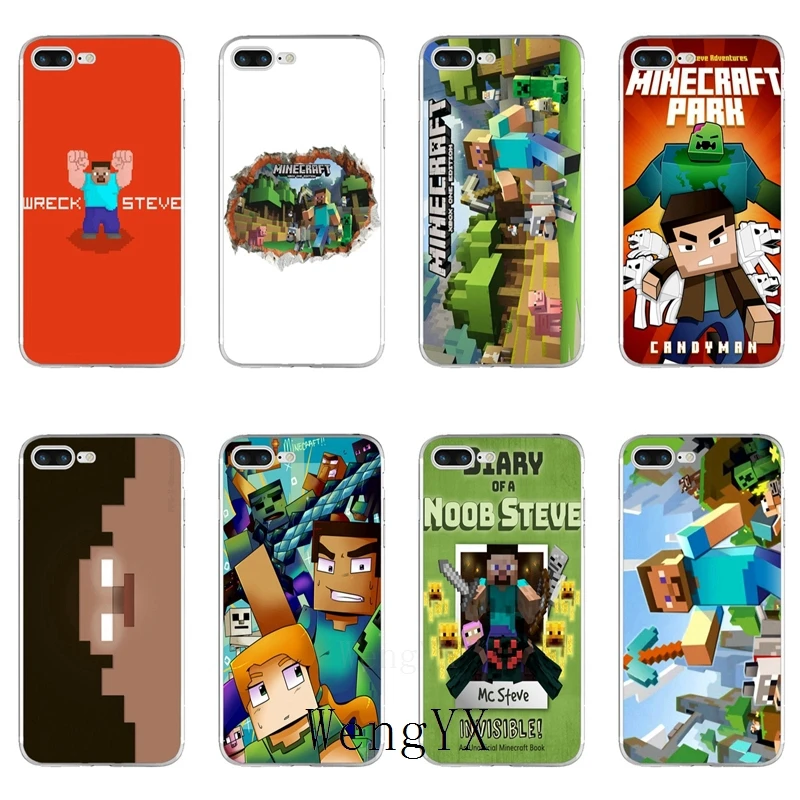 

game MINECRAFT steve Slim silicone TPU Soft phone case For iPhone X 8 8plus 7 7plus 6 6s plus 5 5s 5c SE 4 4s