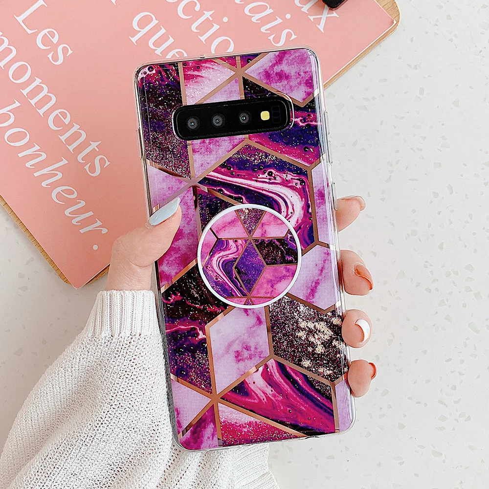 SUYACS гальванический мраморный чехол для телефона samsung A50 S10e S10 Plus S8 S9 Note 8 Гибкая