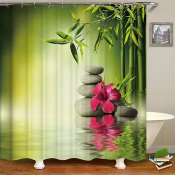 

Idyllic landscape Printing Polyester Fabric Shower Curtain for Bathroom Waterproof Bath Screen Curtains Home Decoration