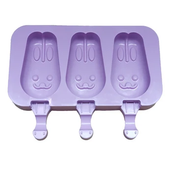 

Soft Silicone DIY Home Bar Dessert With Sticks Accessories Maker Non Toxic Ice Cream Mold Tray Cartoon Easy Clean For Kids