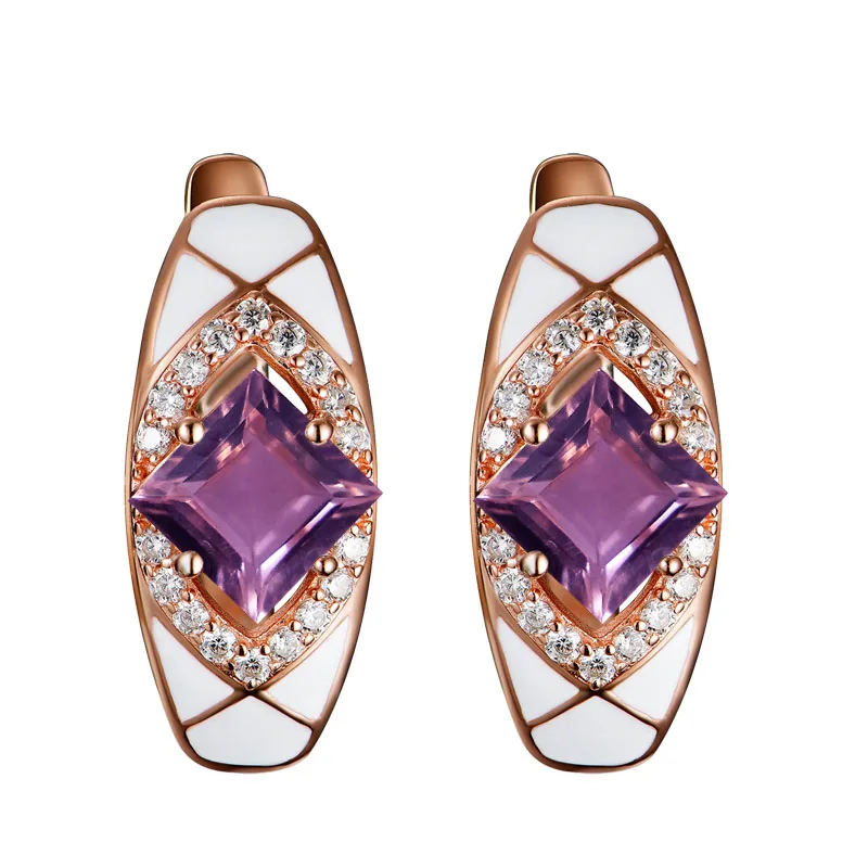 alexandrite earring Bolai, александритовые серьги, созданные нано цвет, изменение драгоценных камней с розовым золотом Серебро 925 элегантный дизайн ювелирных изделий для девочек - Цвет камня: alexandrite earring