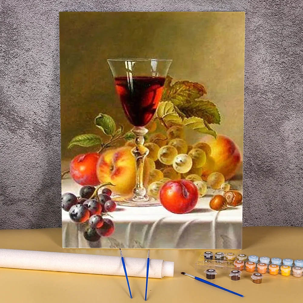 Набор для рисования по номерам на кухне фрукты акриловые краски 40 х50 картина
