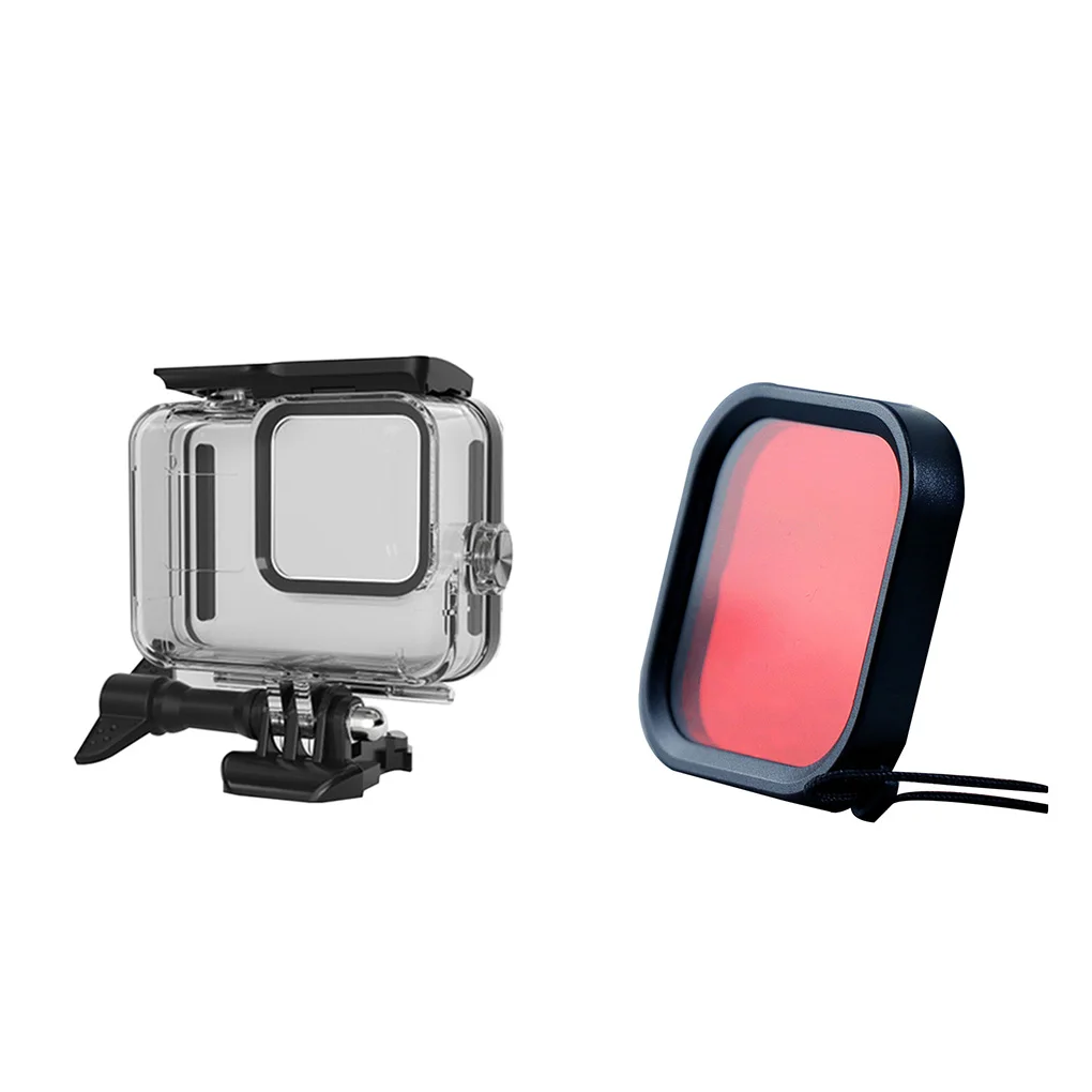 Водонепроницаемый чехол+ фильтр Защитная крышка Корпус Замена для GoPro 8 аксессуары для спортивной камеры