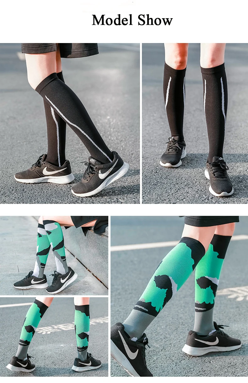 Женские и мужские Спортивные Компрессионные носки унисекс для медсестер, эластичные дышащие женские высокие носки