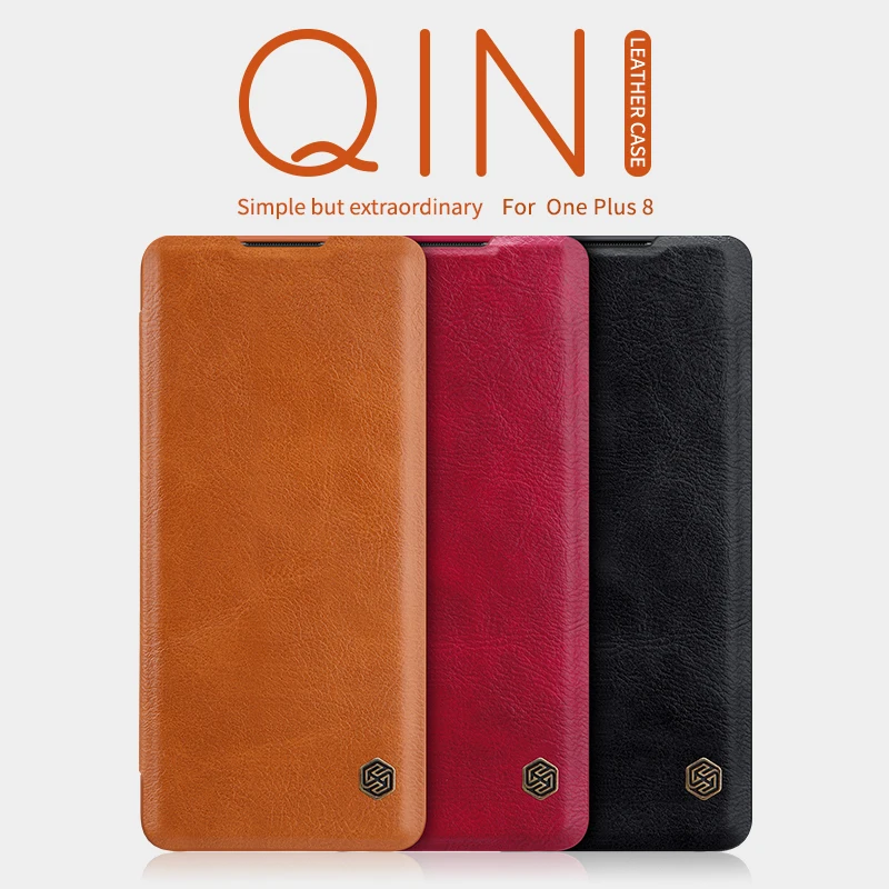 Чехол книжка для OnePlus 8 oneplus 7 NILLKIN винтажный кожаный чехол серии Qin smart wake up 7/7T Pro|case