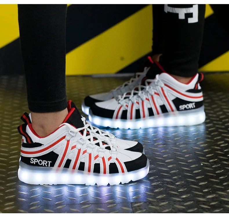 Size 35-44 Mens & Womens Luminous Sneakers with Light Up sole USB Charging Glowing LED Shoes for Children Sneakers With Lights