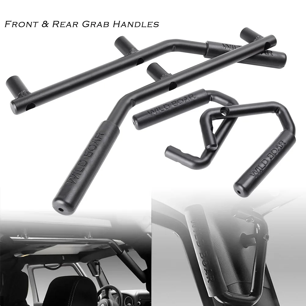 

LUCKMART 4PCS Front And Rear Grab Handles Bars Solid Steel For 2007-2016 Jeep Wrangler JK 4 Doors High Quality Auto Parts
