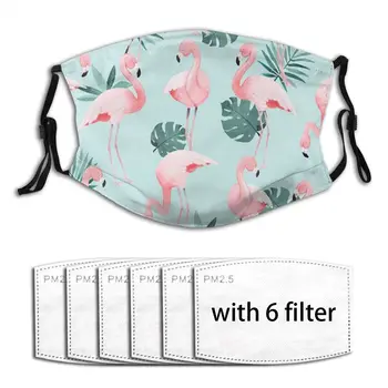 

Washable Reusable Anti Haze Print Face Masks Cute Blue Flamingos Masks Fabric Protective PM2.5 Masks Proof Haze