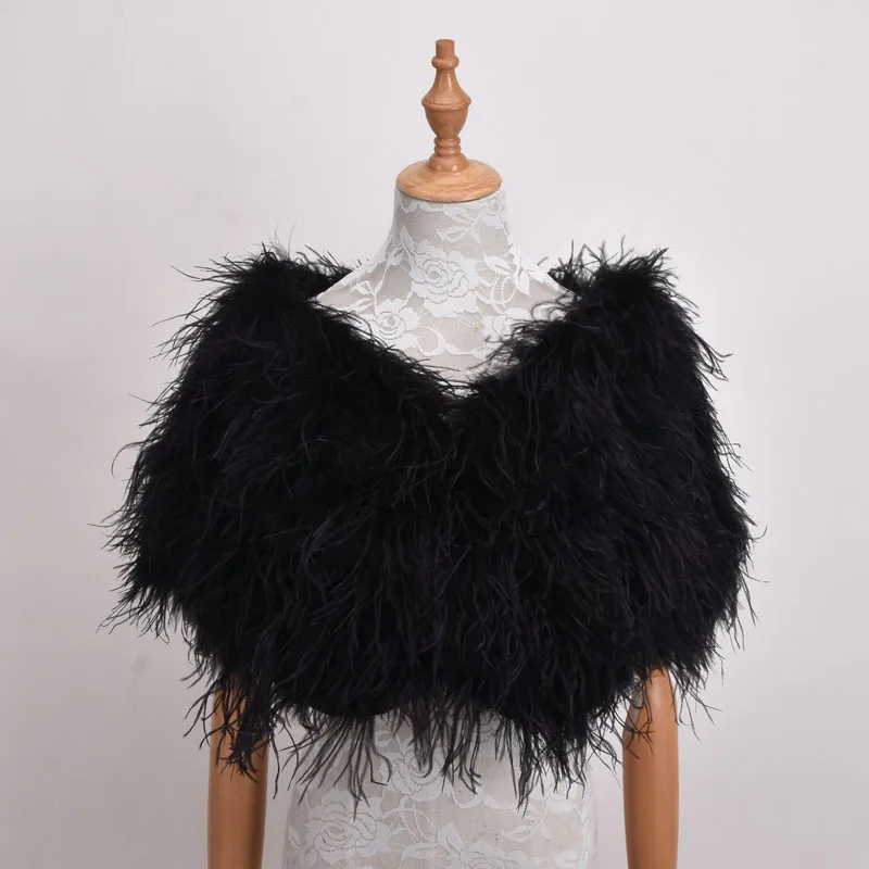 Шали из натурального страусиного меха элегантные белые пальто из страусиных перьев Свадебные Меховые болеро для невесты шали куртки для вечерних платьев