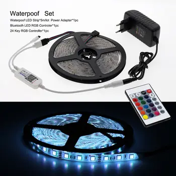 

12V LED Strip 5050 5m 60LED/m+ 24key Bluetooth Controller + Power supply led set