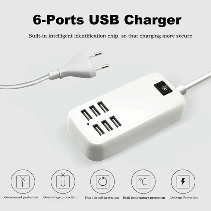 4/6 портов несколько настенных USB зарядное устройство для путешествий планшет зарядка смарт-адаптер VDX99