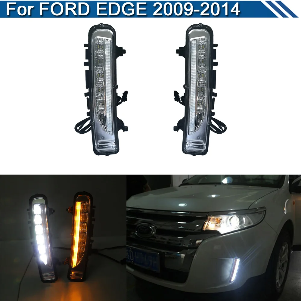 2 pçs led nevoeiro lâmpada de advertência para ford edge 2009 2010 2011