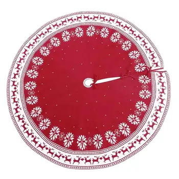 

122cm Christmas Tree Skirt Knitted Tree Apron Adorable Xmas Tree Skirt Creative Tree Adornment for Home Party Holiday Shop