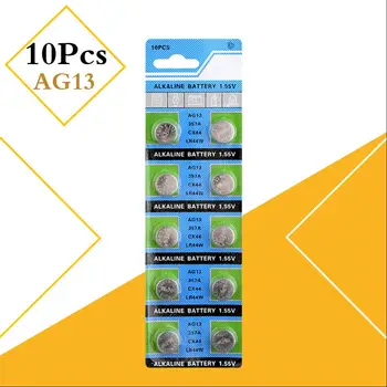 

YCDC bateria sr44 10Pcs/1card AG13 Button Cell Batteries Wholesale SR1154 SR44 LR44 357 1.55V A76 H Size 11.6*5mm pilas