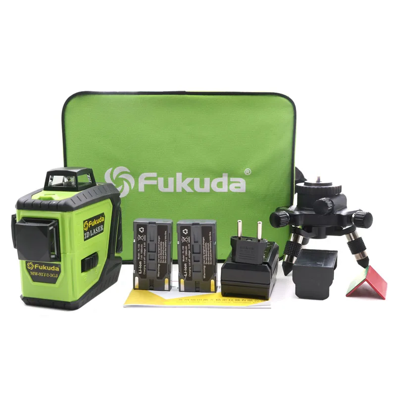 Fukuda Green Beam 2 шт. лазерный уровень с львом и батареей 360 вертикальный и горизонтальный лазерный уровень самонивелирующийся перекрестный 3D зеленый лазерный уровень с наружным - Цвет: Fukuda Green Beam
