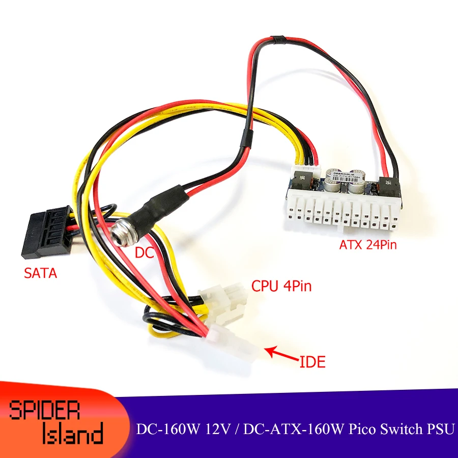 DC 12V 160W / ATX Pico Switch 24PIN PSU Car Auto ITX модуль питания PICO Upgrade|Компьютерные кабели и