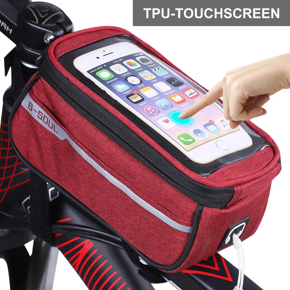 

Waterproof Bicycle Bag Nylon Bike Cyling Cell Mobile Phone Bag Case 5.5'' 6'' Bicycle Panniers Frame Front Tube Bags Accessories