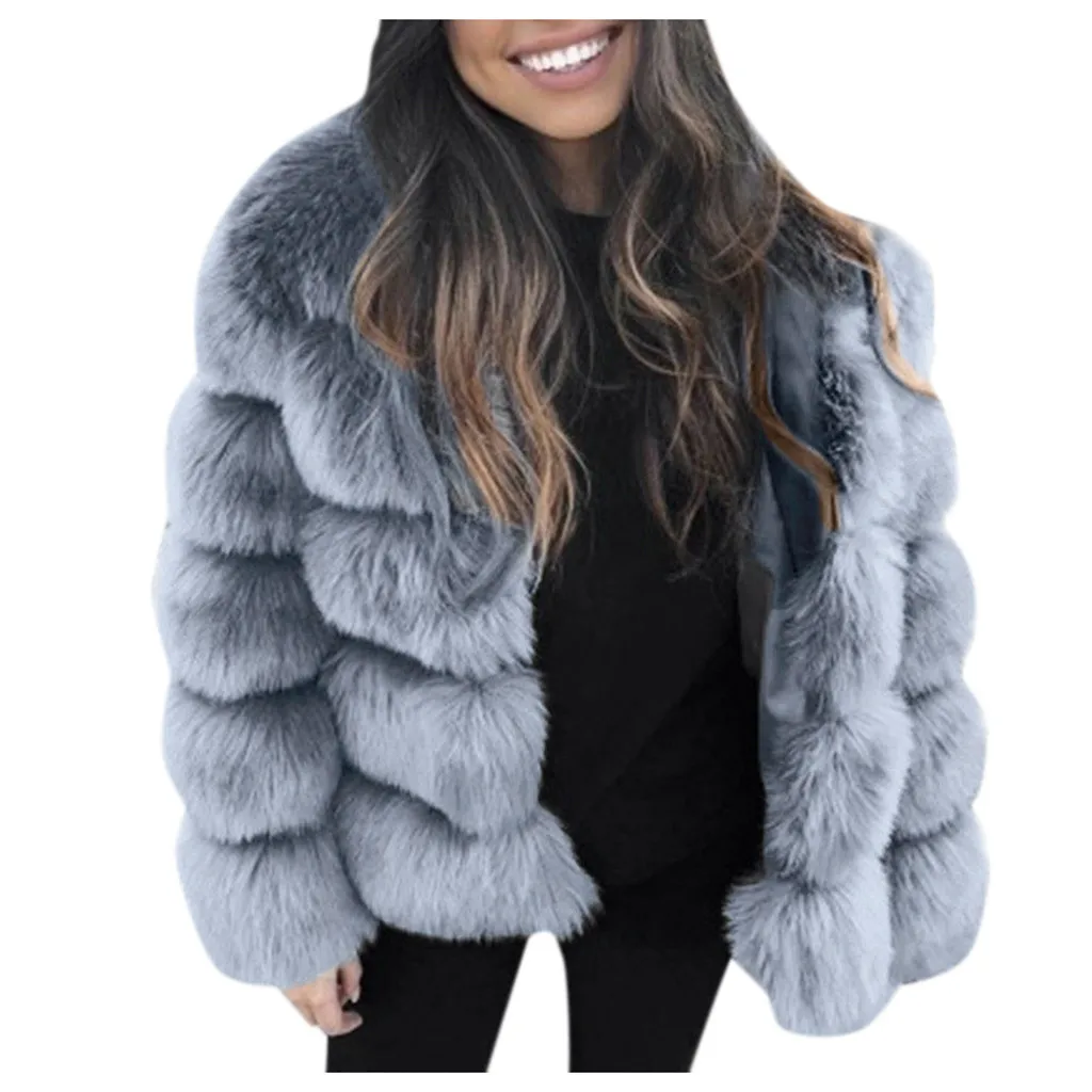 KANCOOLD coats Women Long Sleeve Winter Warm Fashion Thick Faux Fur Outwear Solid party new coats and jackets women 2019Sep30