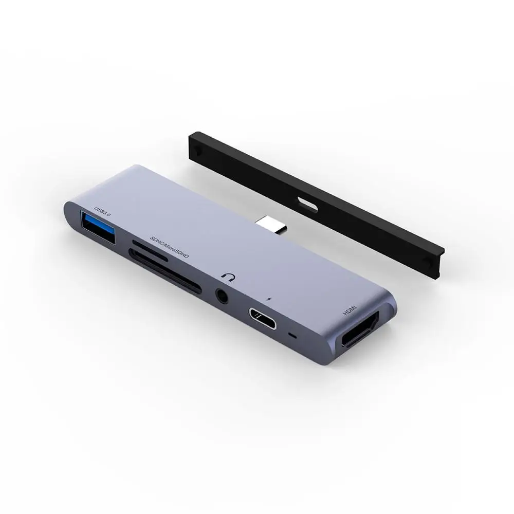 USB C Hub 6 in 1 USB C to 4K HDMI Adapter with USB3 0 SD TF Card Reader 3 5mm Headphone Jack PD Charger