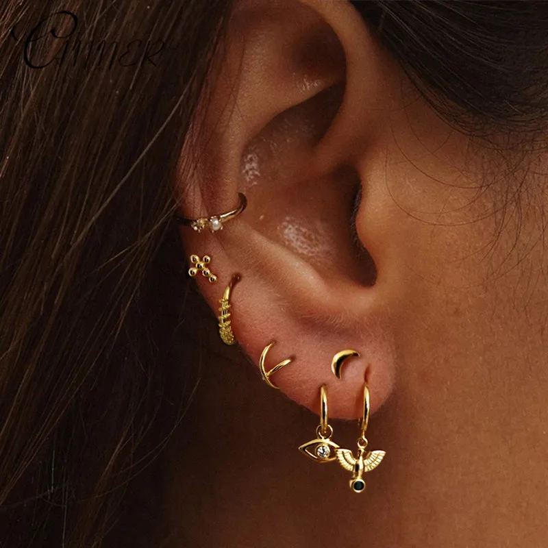 Женские корейские круглые серьги-гвоздики CANNER модные ювелирные изделия из