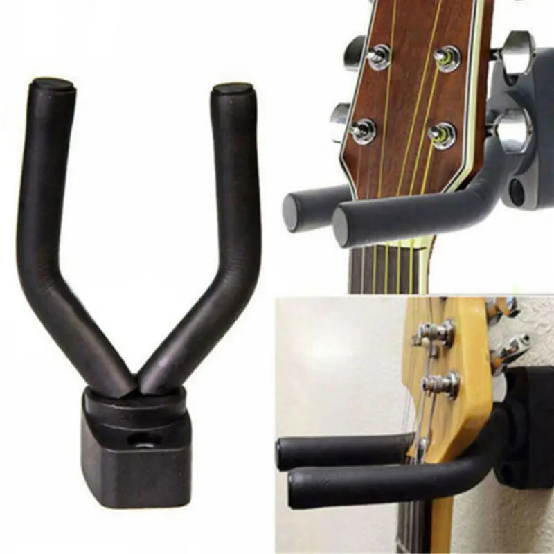 ROSENICE Guitar Hangers Hook Holder Wood Metal Rubber Instrument Hangers Wall Stand 2pcs 