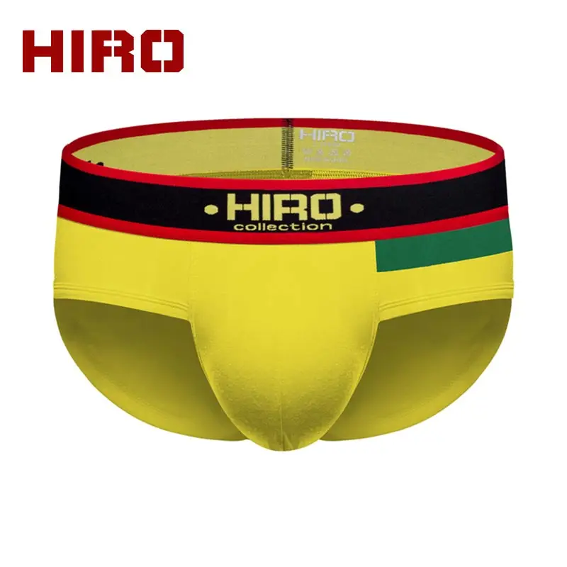 

HIRO Cotton Sexy Men Undrewear Briefs Gay Mens Brief Men Bikini Pure Print Cotton Slip Pouch Underpants High Quality G113
