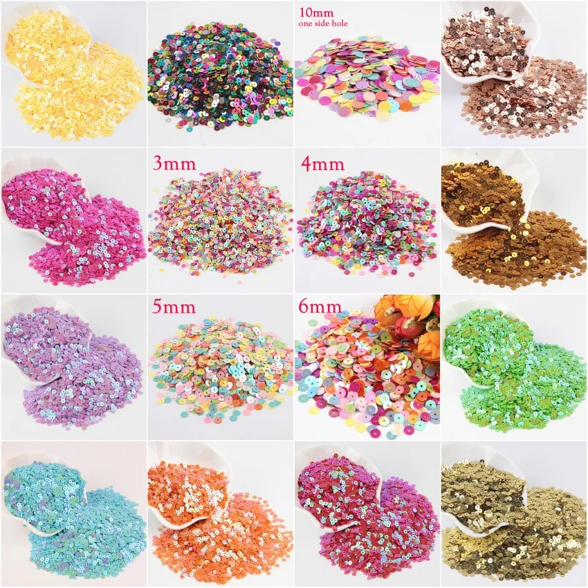 4/5/6mm PVC Round Cup Sequins Paillettes Sewing Crafts Women Garments Accessorie 