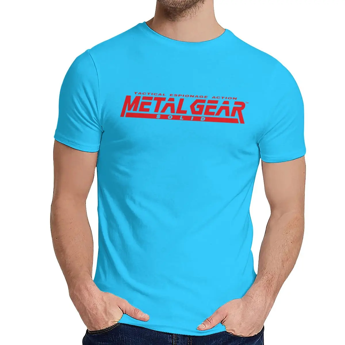 Летняя игра MGS Metal gear Однотонная футболка для мужчин Crazy органический хлопок одежда мода Crewneck - Цвет: Королевский синий