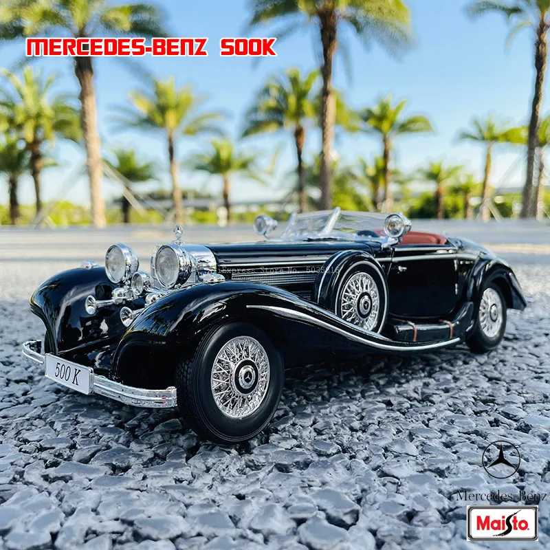 Maisto 1:18 Mercedes 500K 1936 Classic Car Alloy Retro Car Model Classic Car Model Car Decoration Collection Gift